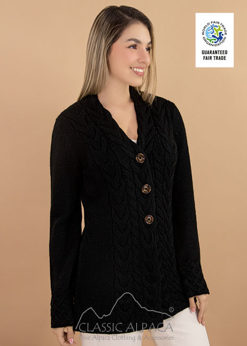 Tessa Alpaca Cardigan – Living the Dream Alpaca Farm