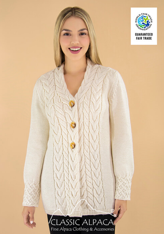 Tessa Alpaca Cardigan – Living the Dream Alpaca Farm