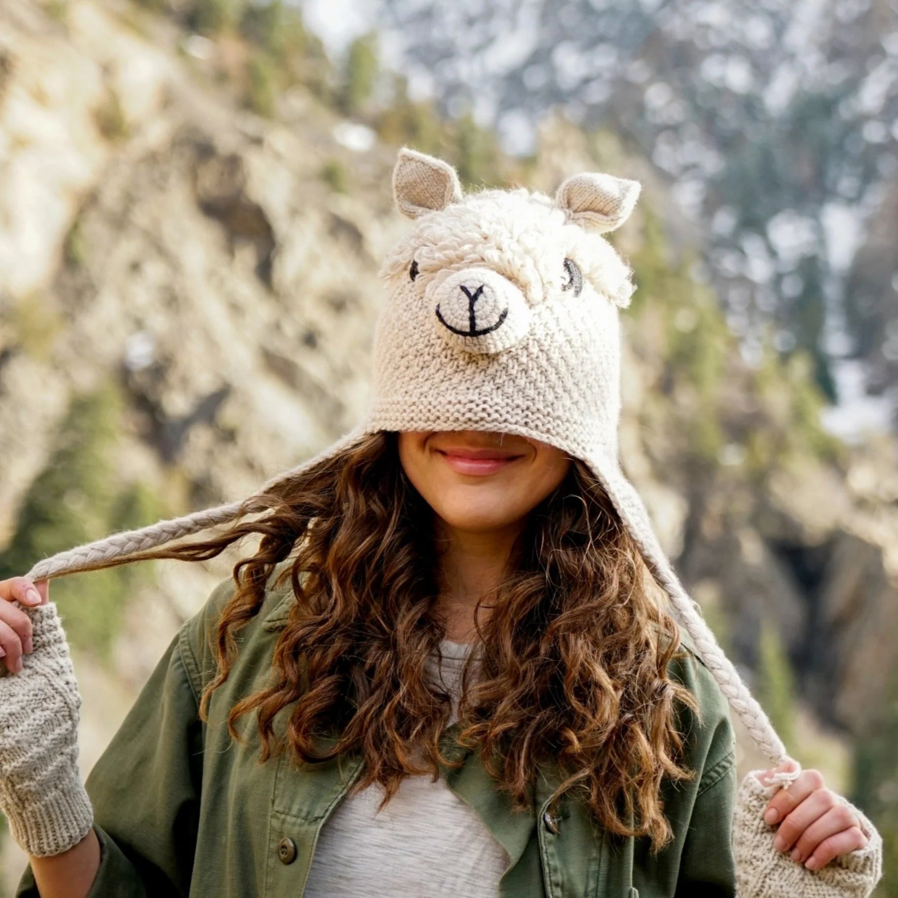 Knit animal hats for adults on sale