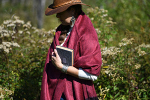 Cranberry Nights Woven Shawl