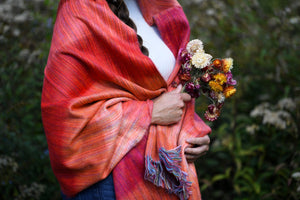 Orange Sherbet Woven Shawl