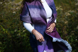 Purple Finch Herringbone Woven Shawl