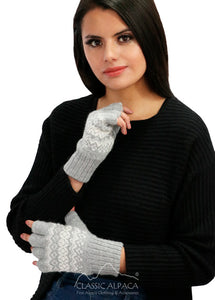 Arctic Alpaca Reversible Half Finger Gloves
