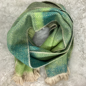 Parakeet Herringbone Woven Scarf