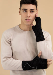 Men's Handmade Alpaca Fingerless Gloves