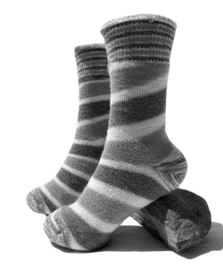 Striped Outdoor Alpaca Sock Grey