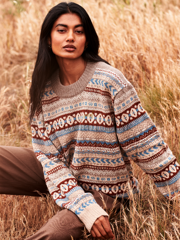 Scandinavian Crewneck Unisex Alpaca Sweater - Main Image