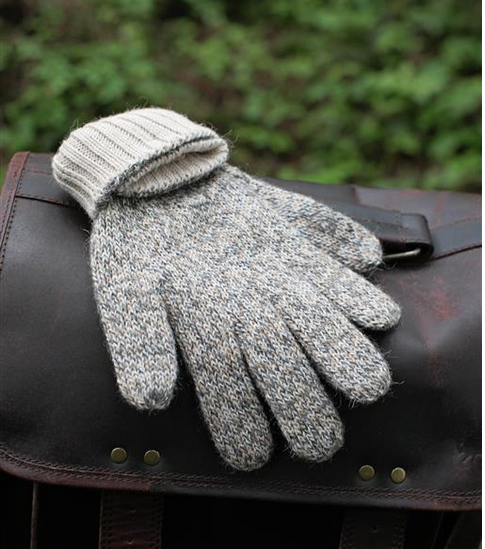 小物 AlPO wool cashmere globe grey Iditarod 100% Alpaca Double-Thick Reversible Gloves (Color Options