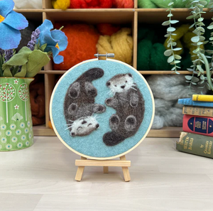 Otters in a Hoop Needle Felt Craft Kit