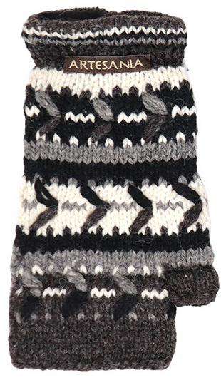 Noir Alpaca Fingerless Gloves