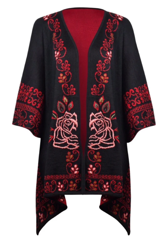 Carmine Reversible Alpaca Ruana