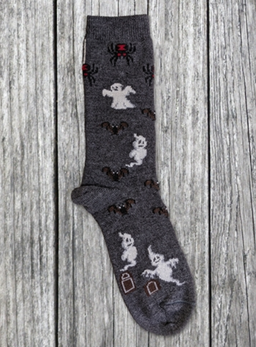Spooky Pattern Alpaca Socks