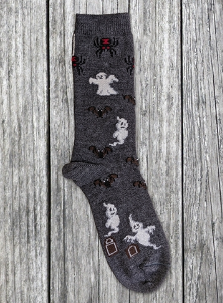Spooky Pattern Alpaca Socks