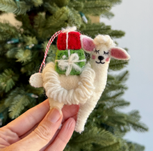 Presents Llama Felt Ornaments