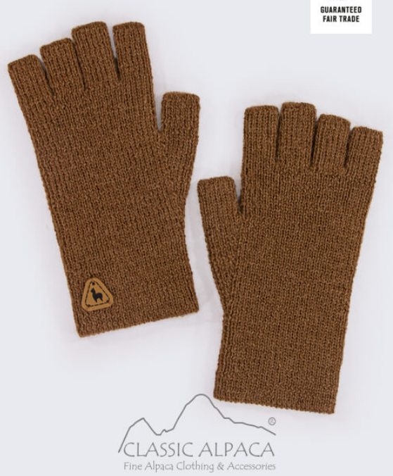 Alpaca Half Finger Gloves