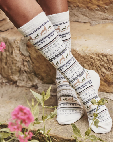 Alpaca Print Crew Socks (10+ Color Options)