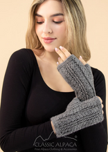 Alpaca Cable Fingerless Gloves (10+ Color Options)