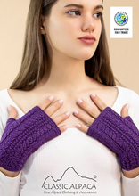 Alpaca Cable Fingerless Gloves (10+ Color Options)