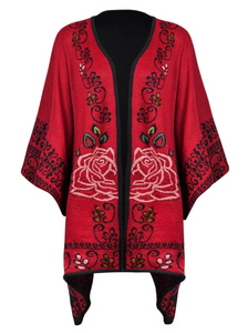 Carmine Reversible Alpaca Ruana