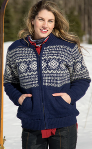 Plaid Lined Alpaca Sweater