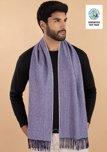 Woven & Brushed Herringbone Imperial Royal Alpaca Scarf (Color Options)