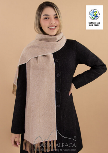 Woven & Brushed Herringbone Imperial Royal Alpaca Scarf (Color Options)