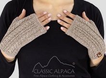 Alpaca Cable Fingerless Gloves (10+ Color Options)