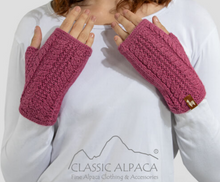 Alpaca Cable Fingerless Gloves (10+ Color Options)
