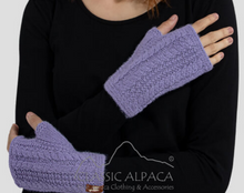 Alpaca Cable Fingerless Gloves (10+ Color Options)