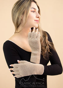 Women's Alpaca Half Finger Gloves