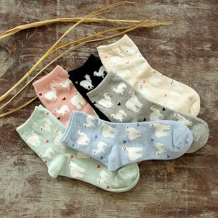 *Clearance* Alpaca Love Ankle Height Cotton Socks