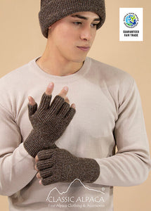 Alpaca Half Finger Gloves