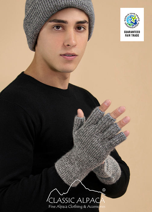 Alpaca Half Finger Gloves