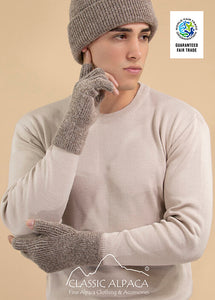 Alpaca Half Finger Gloves