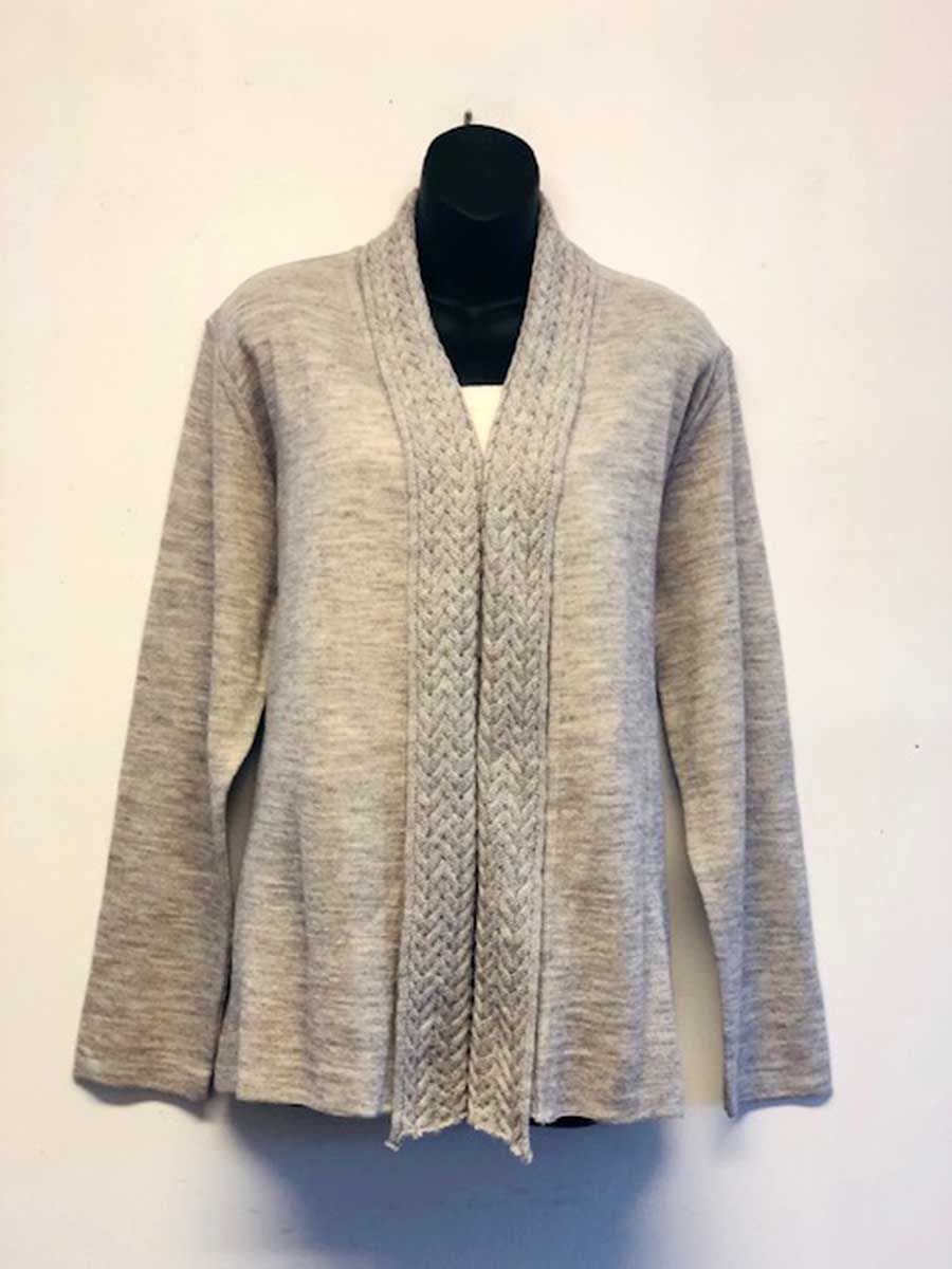 Cable Shawl Collar Cardigan