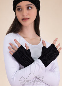 Alpaca Cable Fingerless Gloves (10+ Color Options)