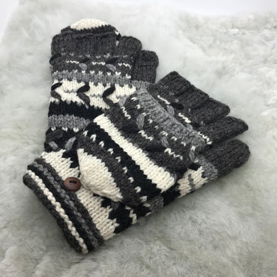 Noir Alpaca Glittens