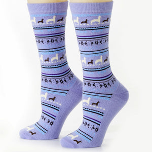 Alpaca Print Crew Socks (Color Options)