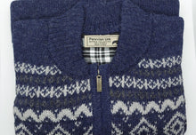 Men's Plaid Lined Full Zip Sweater Denim