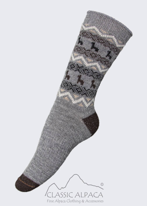 Alpaca Print Crew Socks (4 Color Options)