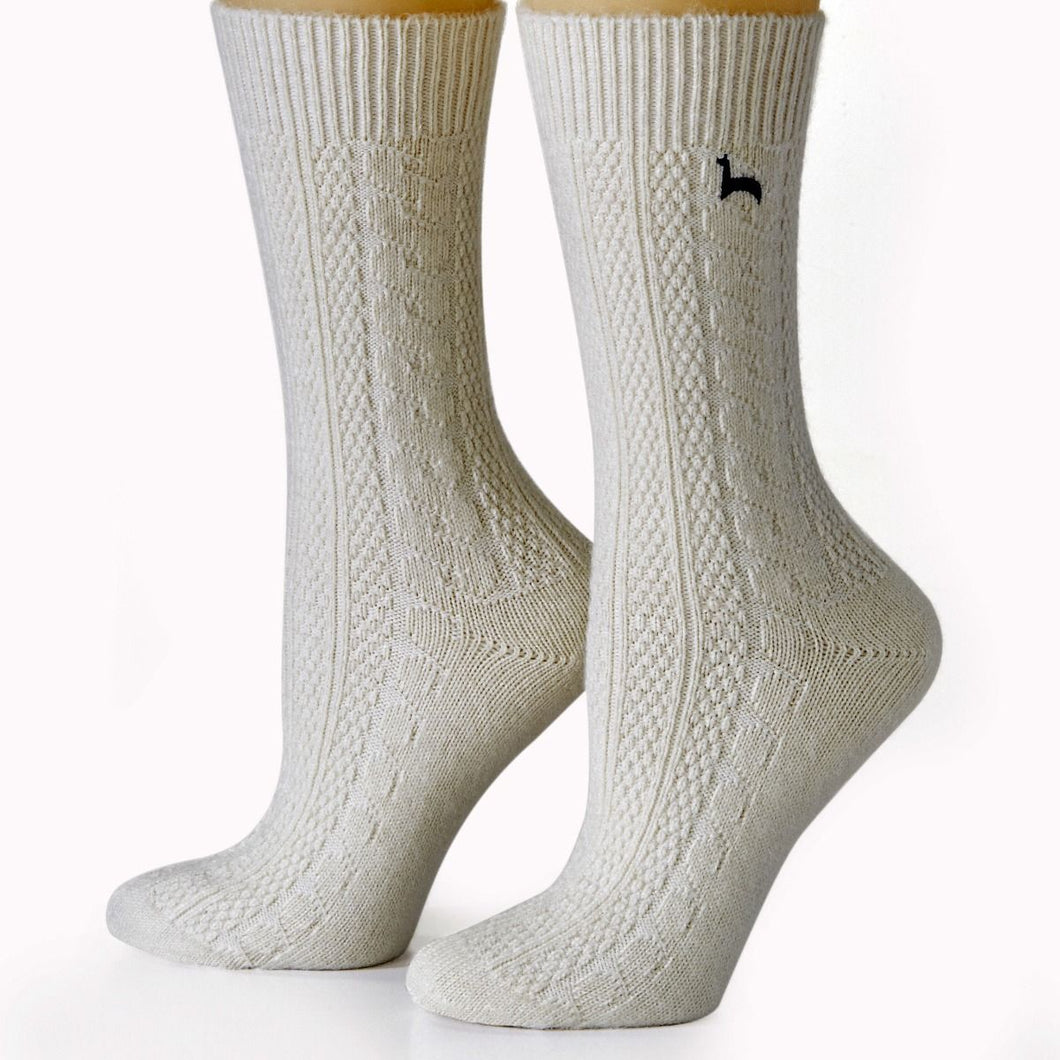 Cable Dress Alpaca Socks (Color Options)